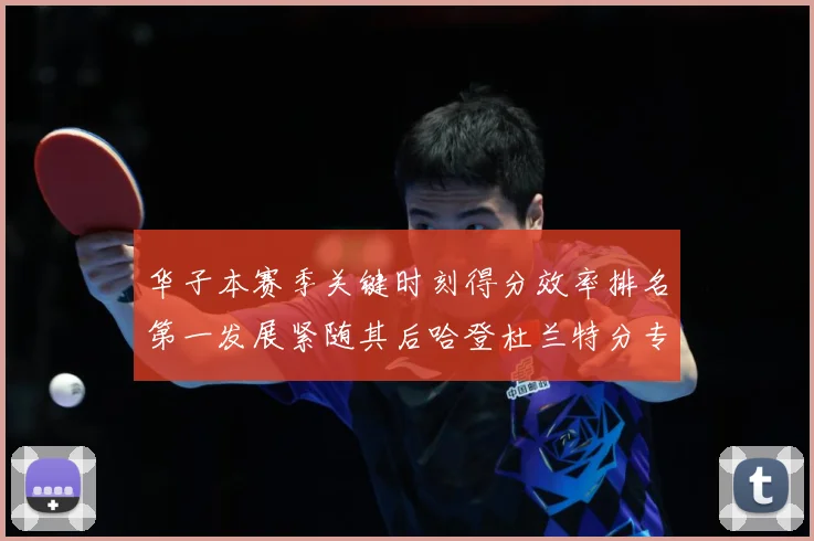 华子本赛季关键时刻得分效率排名第一发展紧随其后哈登杜兰特分专题观察：最新赛事动态与深度分析